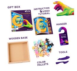 OKTO Modelování Malý svět v rámečku motiv "Zajíček na měsíci" 21x21 cm