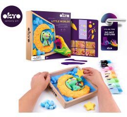 OKTO Modelování Malý svět v rámečku motiv "Zajíček na měsíci" 21x21 cm