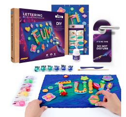 OKTO Lettering Výtvarný set malování hmotou "FUN" 30x40 cm