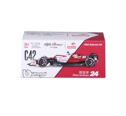 Bburago 1:43 Formula F1 Alfa Romeo Orlen C42 (2022) nr.24 Zhou Guanyu červeno-bílá