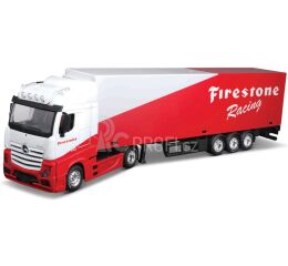 Bburago 1:43 Truck with trailer MB Actros Gigaspace Firestone