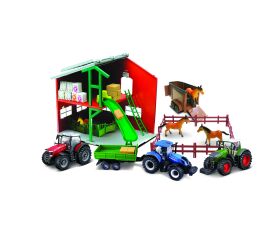 Bburago Farmland Koňské stáje s traktorem