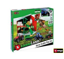 Bburago Farmland Koňské stáje s traktorem