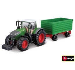 Bburago Farm 10cm Tractor with Trailer - Fendt 1050 with Two-way Tipping Trailer