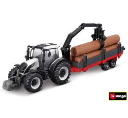 Bburago 10cm Farm tractor Gift Set - Valtra N174 with 3 trailers