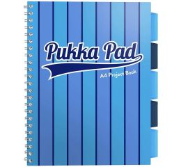 Pukka Pad projektový blok Pukka Stripe A4, 200 stran, linky 8 mm, modrý, linkovaný