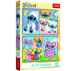 Trefl Puzzle 2x70 Se Stitchem není nuda