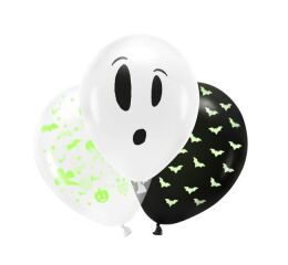 Halloween  BOO - Balónky svíticí ve tmě 27 cm 3 ks