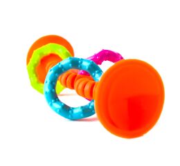 Fat Brain chrastítko pipSquiz Loops oranžové 15 cm