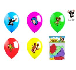 Balónek nafukovací 30cm Krtek + kamarádi - sada 5ks, 5 designu