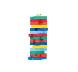 Věž dřevěná barevná 54 dílků 6,3x6,3x20 cm, Český obal