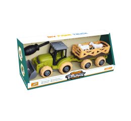 Traktor s přívěsem a zvířaty šroubovací 25 cm