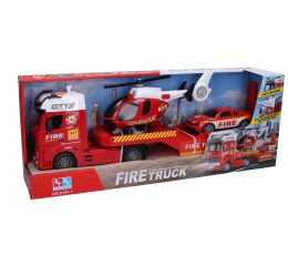 Auto hasiči tahač a helikoptéra s efekty set 55 cm