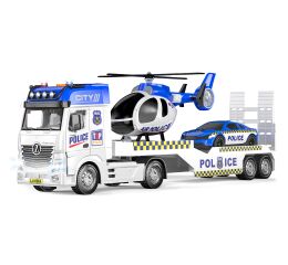 Auto policie tahač 55 cm a helikoptéra s efekty set