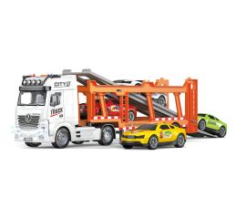 Auto tahač na setrvačník 56 cm s auty set 4ks