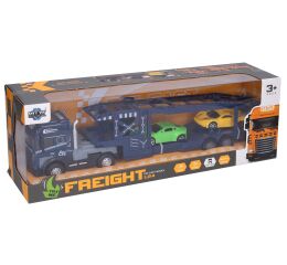 Auto kovové tahač s auty na setrvačník set 42 cm