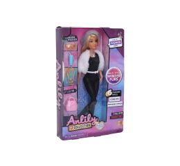 Panenka s kožichem a doplňky 29 cm