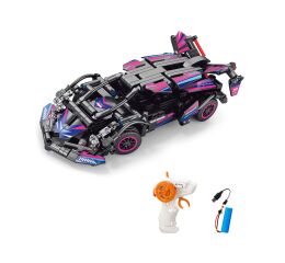 Stavebnice Auto růžové RC na dálkové ovládání 19 cm 323 dílků