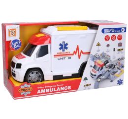 Auto sanitka s efekty garáž nemocnice 33,5 cm