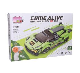 Stavebnice Auto zelené RC na dálkové ovládání 17 cm 275 dílků
