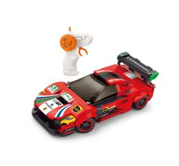 Stavebnice Auto červené RC na dálkové ovládání 17 cm 279 dílků - český obal