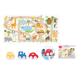 Měkké bloky s autíčkem safari 8ks