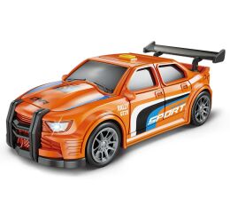 Auto závodní oranžové s efekty 16 cm