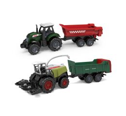 Traktor a kombajn s vlečkami kov/plast 19,5 cm
