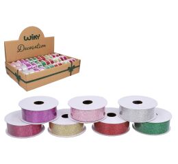 Stuha 2,5cmx2,7m dekor glitter