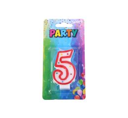 Párty svíčka číslo 5 Červená