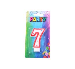 Párty svíčka číslo 7 Červená