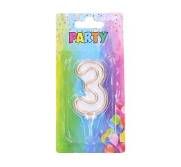 Párty svíčka 3 - zlatá