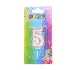 Párty svíčka 5 - zlatá