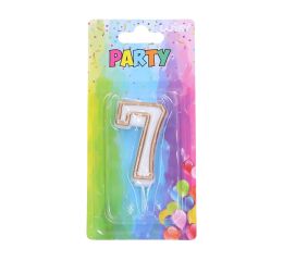 Párty svíčka 7 - zlatá