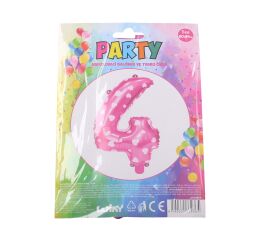 Balónek nafukovací - číslo 4 růžový