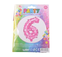 Balónek nafukovací - číslo 6 růžový