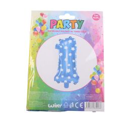 Balónek nafukovací - číslo 1 modrý