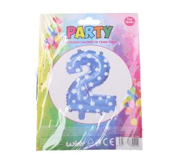 Balónek nafukovací - číslo 2 modrý