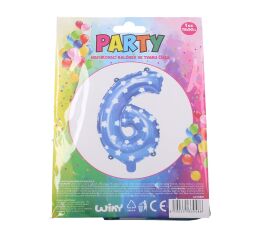 Balónek nafukovací - číslo 6 modrý