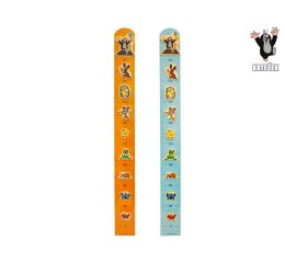 Metr dětský dřevěný na zeď Krtek