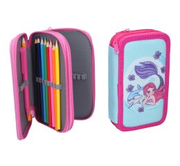 Penál dvoupatrový s výbavou - textil