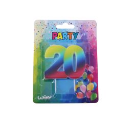 Párty svíčka číslo 20 Duha