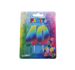 Párty svíčka číslo 40 Duha