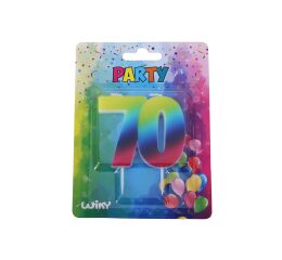 Párty svíčka číslo 70 Duha
