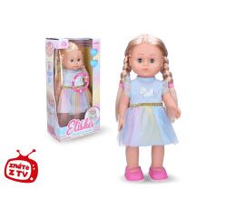 Eliška chodící panenka 41 cm modré šaty - Český obal