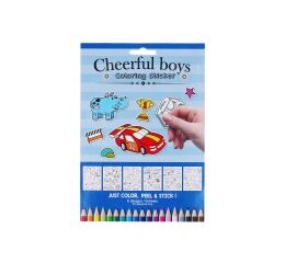 Vybarvovací nálepky 6 listů - Pro kluky