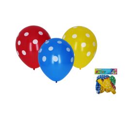 Balónek nafukovací 30cm - sada 10ks, potisk puntík