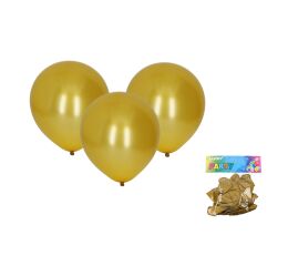 Balónek nafukovací 30cm - sada 10ks, metalický zlatý