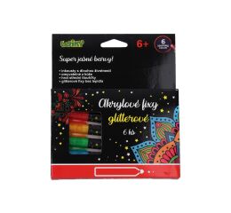 Akrylové fixy glitter 6ks
