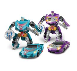 Autorobot s mečem 15 cm sportovní auto